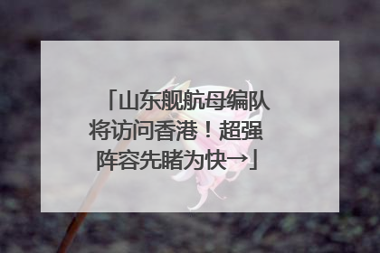 山东舰航母编队将访问香港！超强阵容先睹为快→